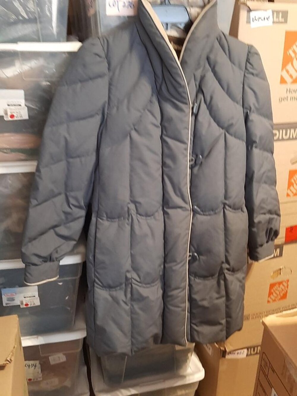 Vintage Cyclone Puffer Long Coat 70% Duck Down & 30% Feather Dark Gray Size 8